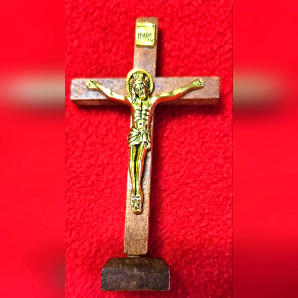 Vintage sacred heart southern mission miniature crucifix